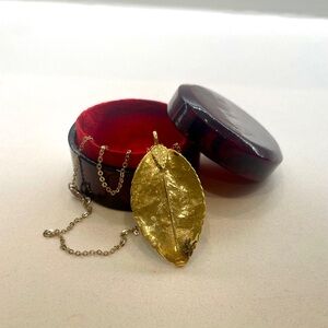 Golden Leaf Pendant Necklace